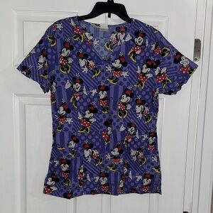 Disney Women's Top - Purple with Minnie Mouse Print